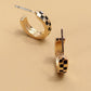 Gold + White Checkered Hoops