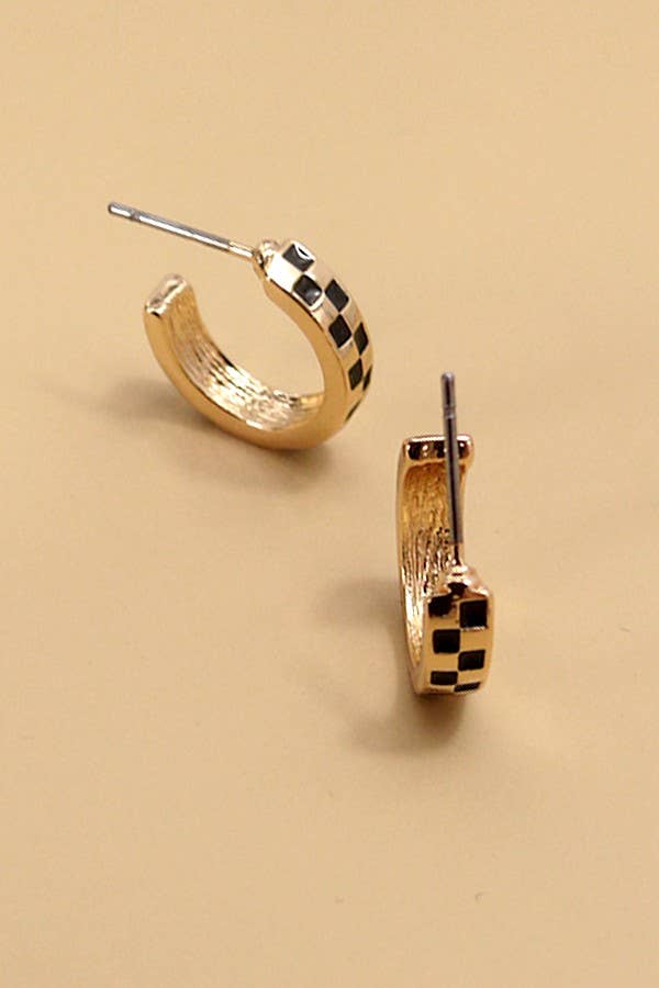Gold + White Checkered Hoops