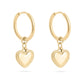 Waterproof 18K Gold Heart Huggie Hoops
