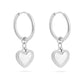 Waterproof Silver Heart Huggie Hoops