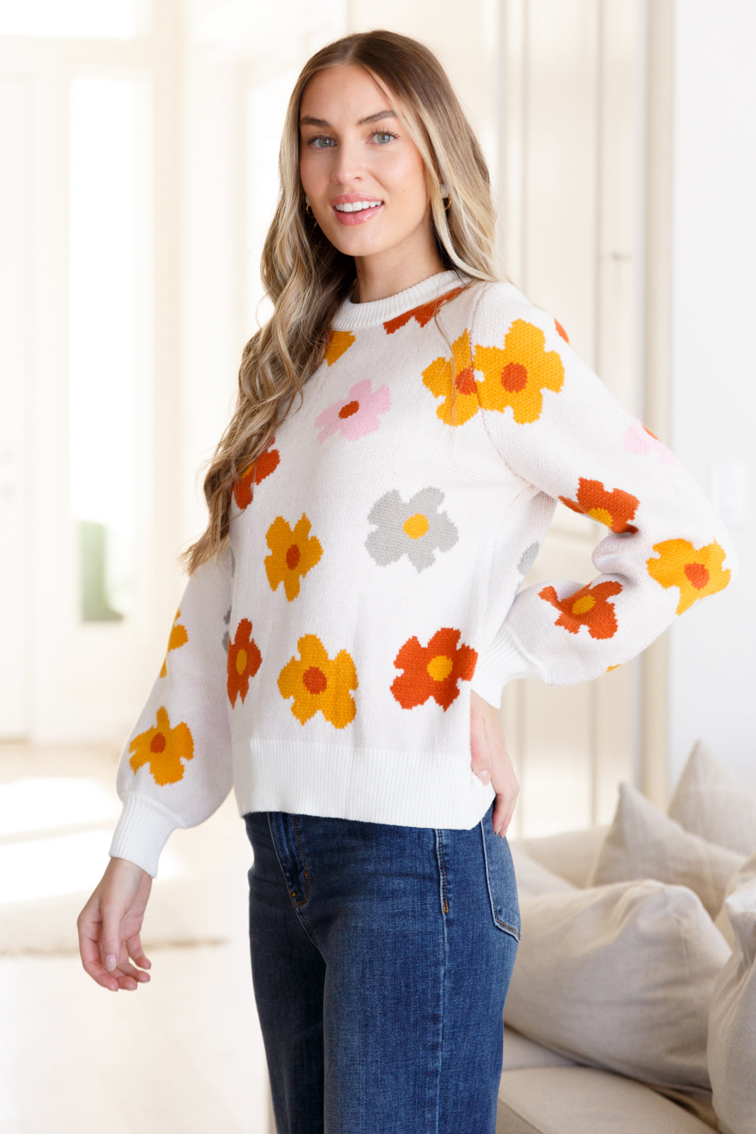 The Happiest Flowers Floral Sweater