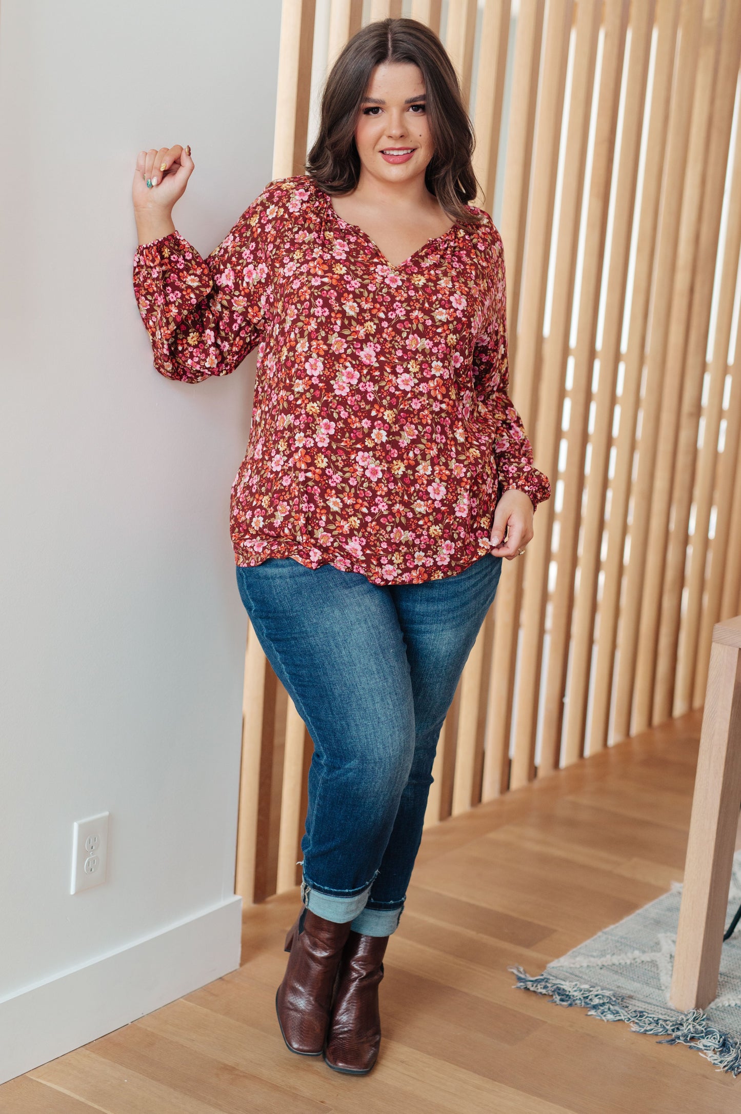 Sunday Afternoon Blouse in Rust Floral
