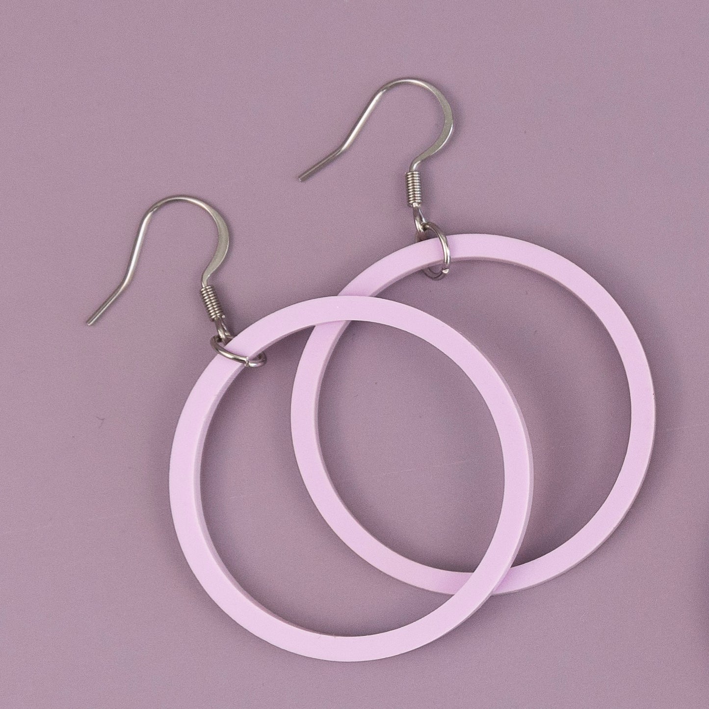 THE STAPLE HOOP in Lavender/ Lightweight Acrylic Statement Earrings