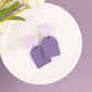 THE ARCH DANGLE in Lavender + Purple/ Lightweight Leather Statement Earrings