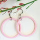 THE STAPLE HOOP in Pink/ Lightweight Acrylic Statement Earrings