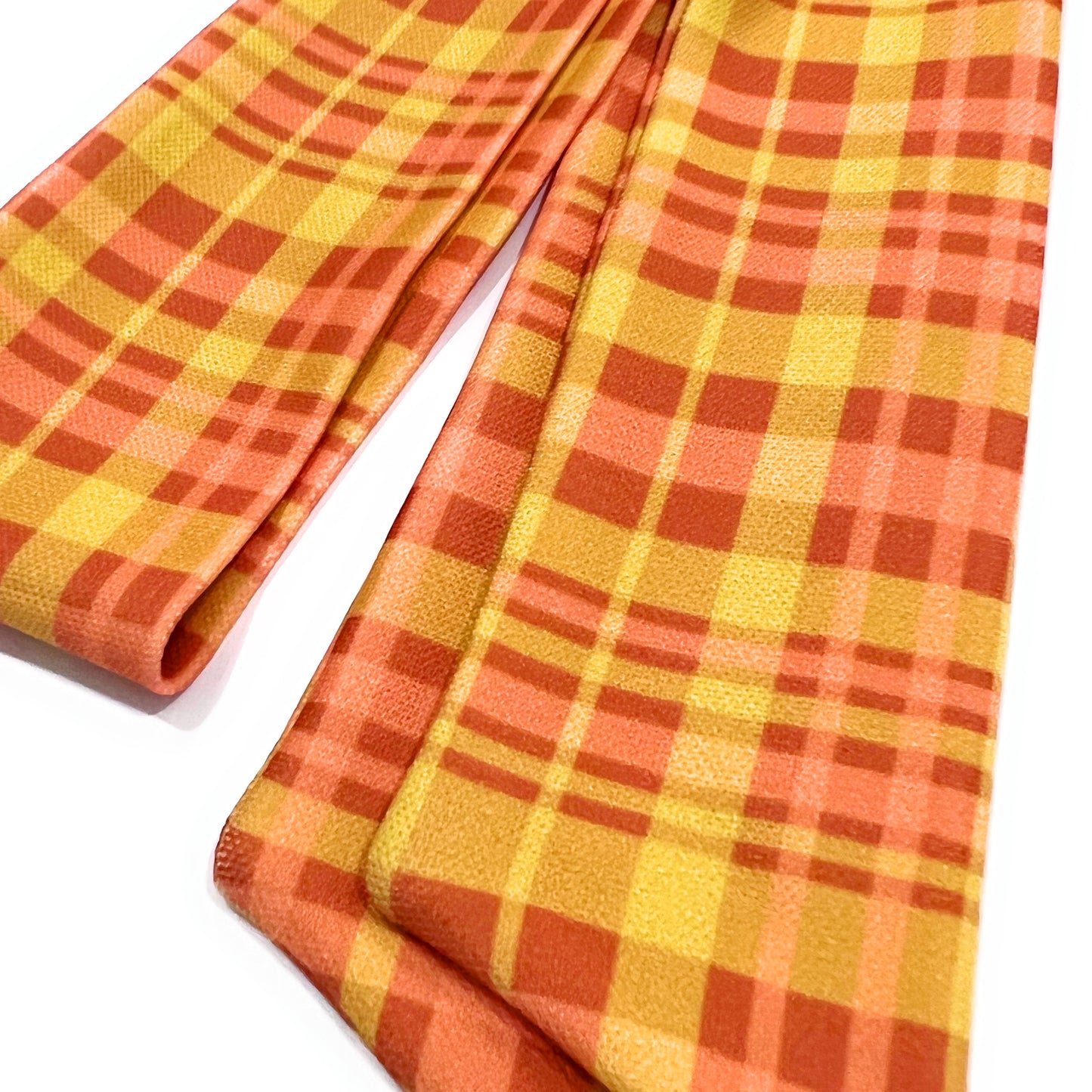 THE HEADBAND in 70’s Orange Plaid