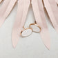 THE STUD in Cream Iridescent/ Leather Statement Earrings